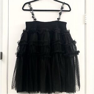 Sister Jane Dream's Sofie Polka-Dot Tulle Women’s Black Mini Dress Size S